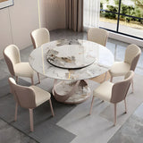 Nordic Scratch Resistant Round Stone Grey Large Dining Table Image - 1