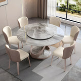 Nordic Scratch Resistant Round Stone Grey Large Dining Table Image - 3