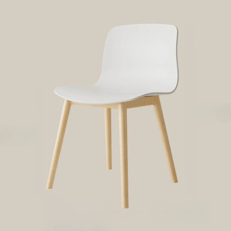 Nordic Simple Acrylic Armless Wooden Leg Dining Chair Image - 2