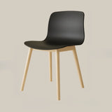 Nordic Simple Acrylic Armless Wooden Leg Dining Chair Image - 9