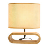 Nordic Simple Fabric Wooden Base Bedroom Table Lamp Image - 4