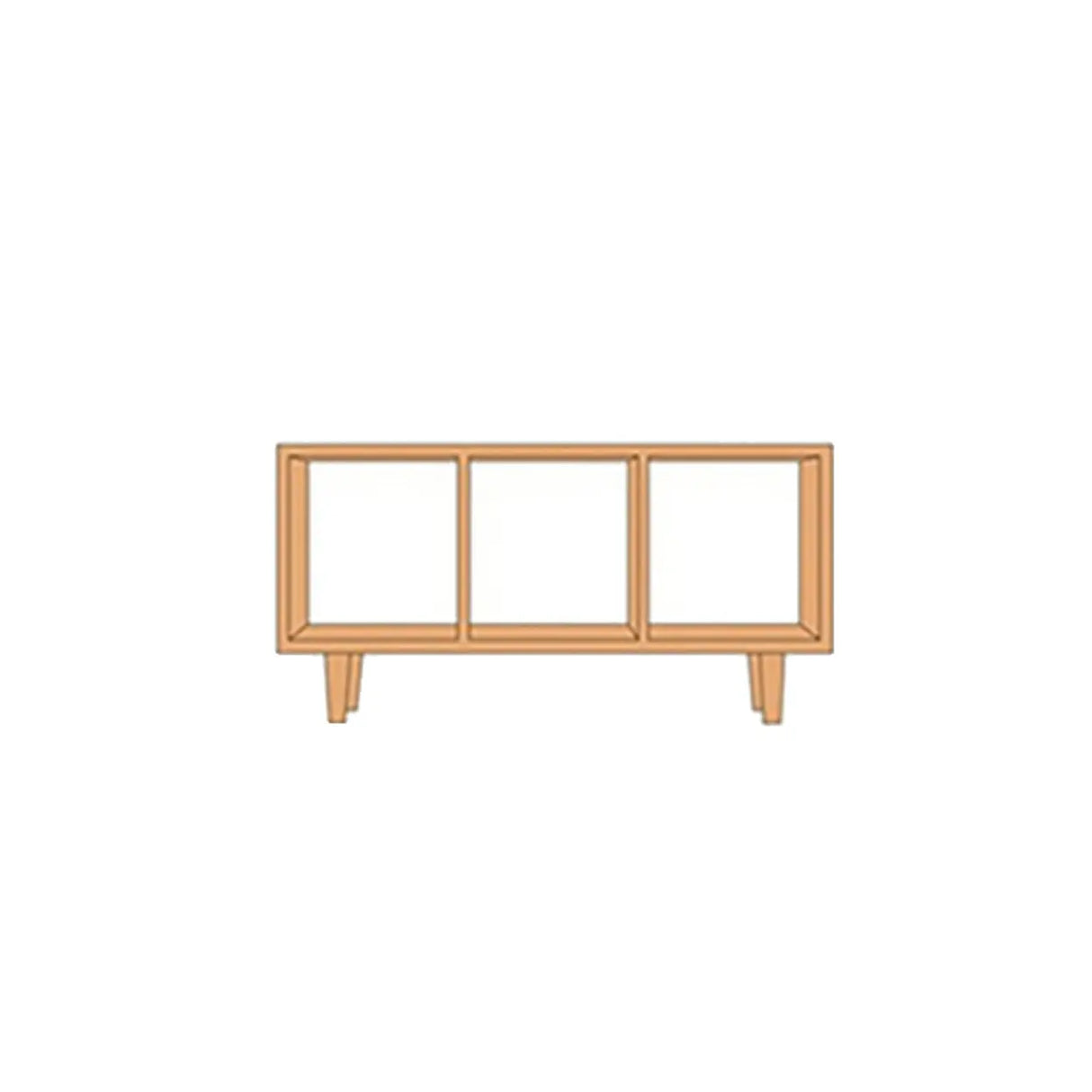 Nordic Simple Rectangular Open Back Wooden Bookcases Image - 2