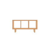 Nordic Simple Rectangular Open Back Wooden Bookcases Image - 2