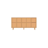 Nordic Simple Rectangular Open Back Wooden Bookcases Image - 25