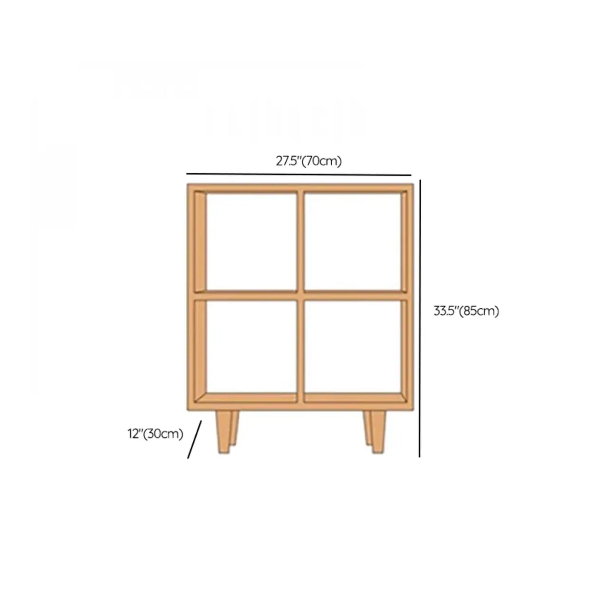 Nordic Simple Rectangular Open Back Wooden Bookcases Image - 38