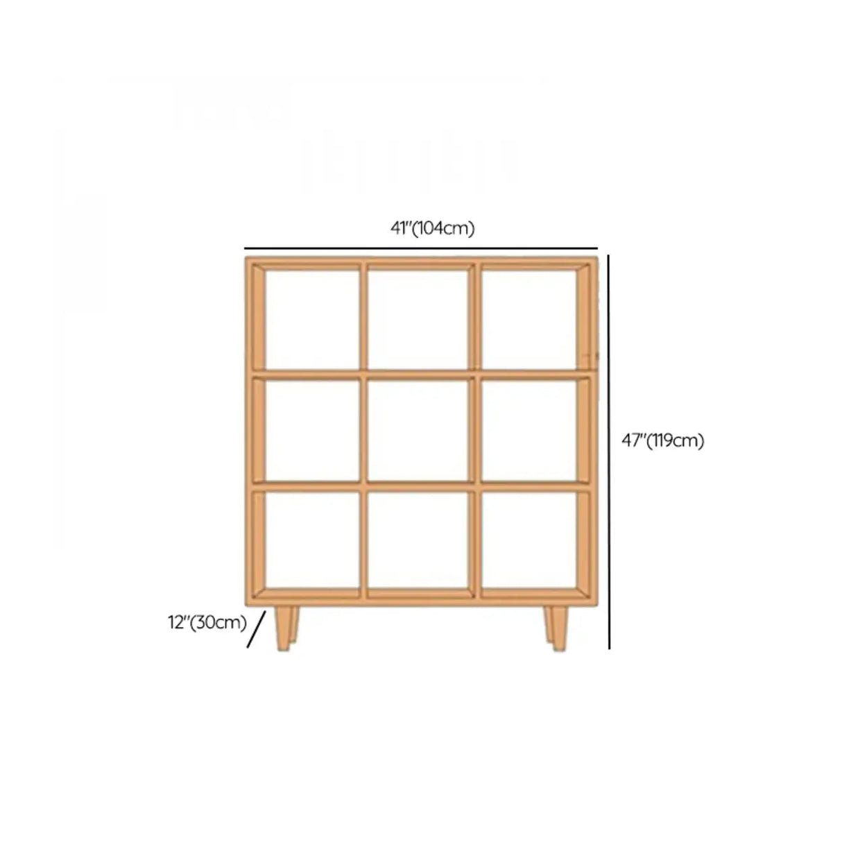 Nordic Simple Rectangular Open Back Wooden Bookcases Image - 43