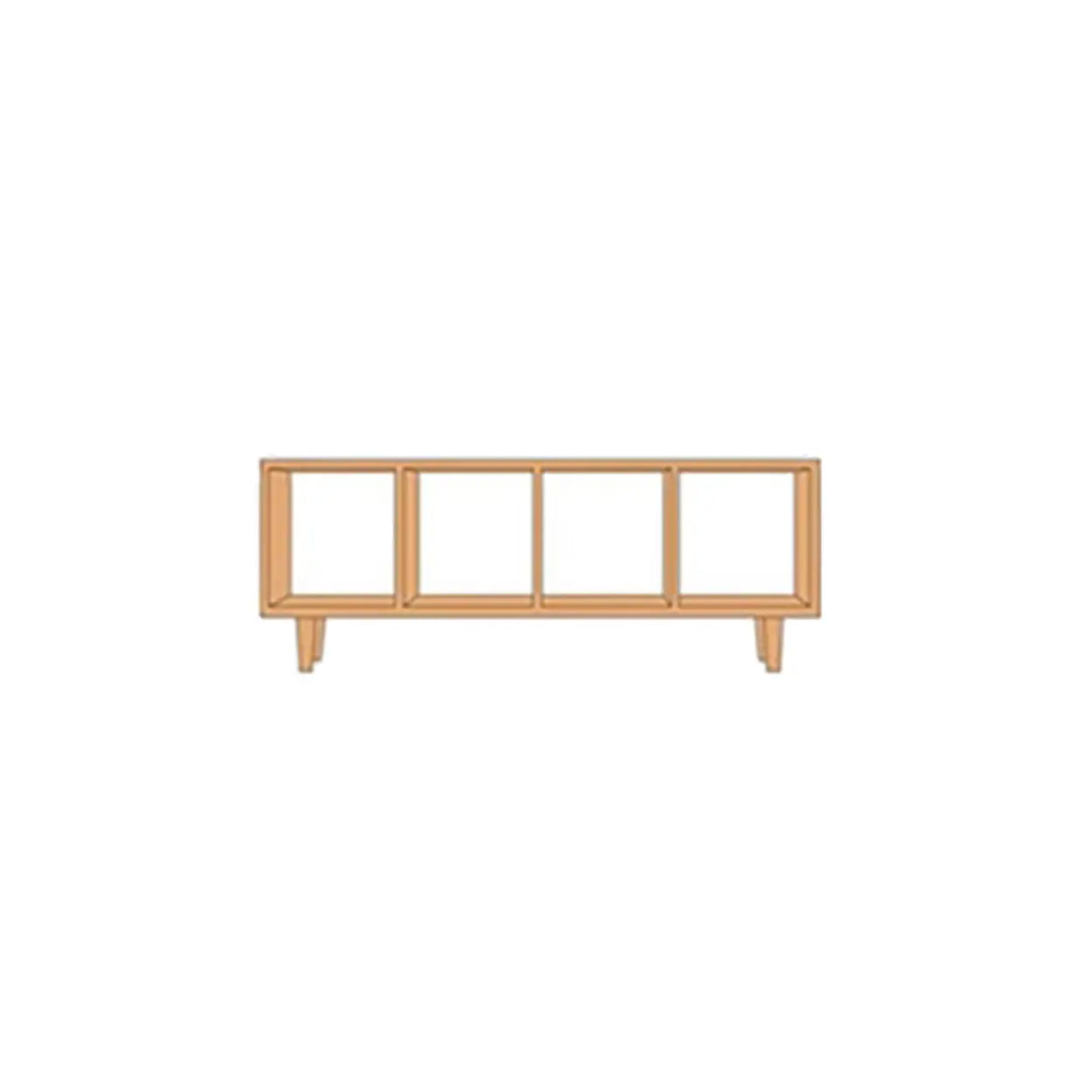 Nordic Simple Rectangular Open Back Wooden Bookcases Image - 5
