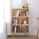Nordic Simple Rectangular Open Back Wooden Bookcases Image - 6