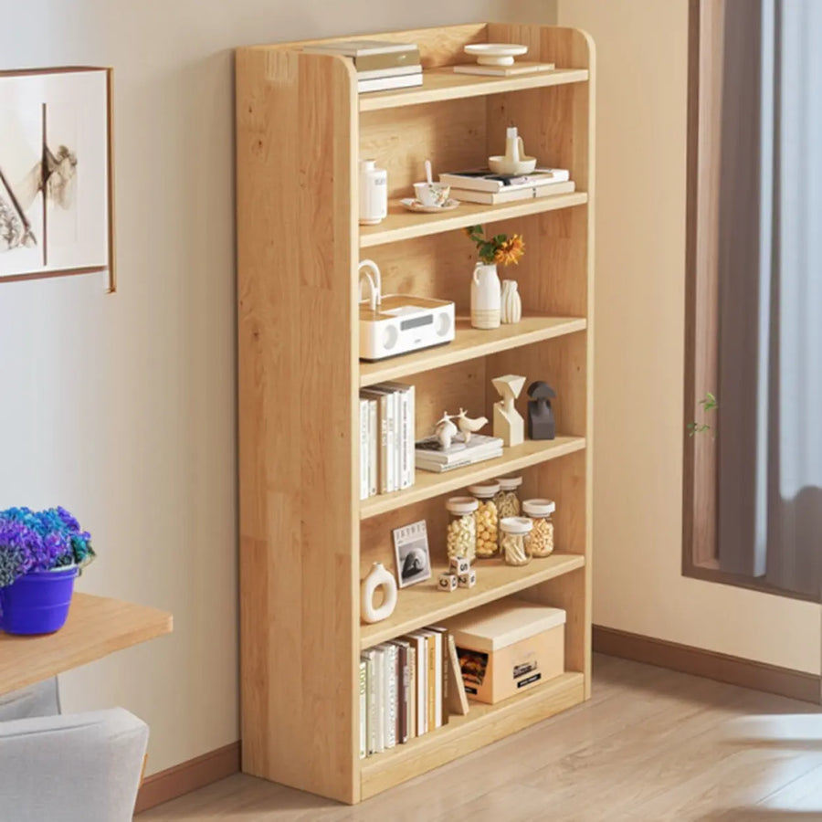 Narrow Nordic wooden storage bookcase for books and home office organization