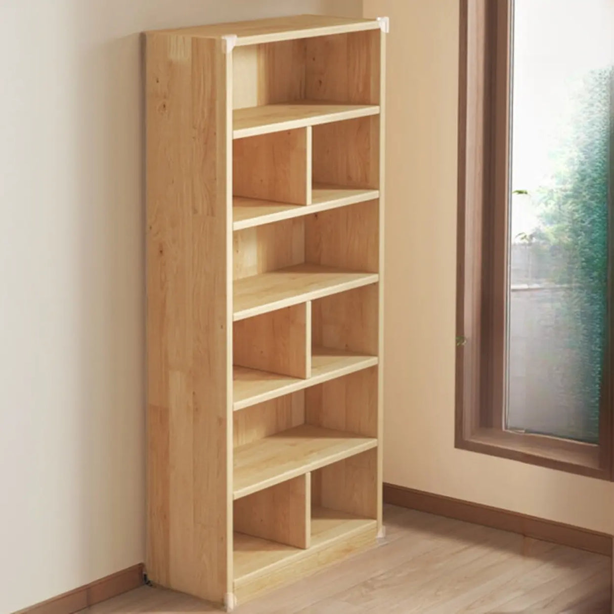 Nordic Simple Rectangular Wooden Storage Bookcase Image - 25