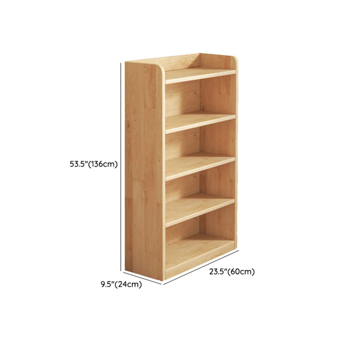 Nordic Simple Rectangular Wooden Storage Bookcase 