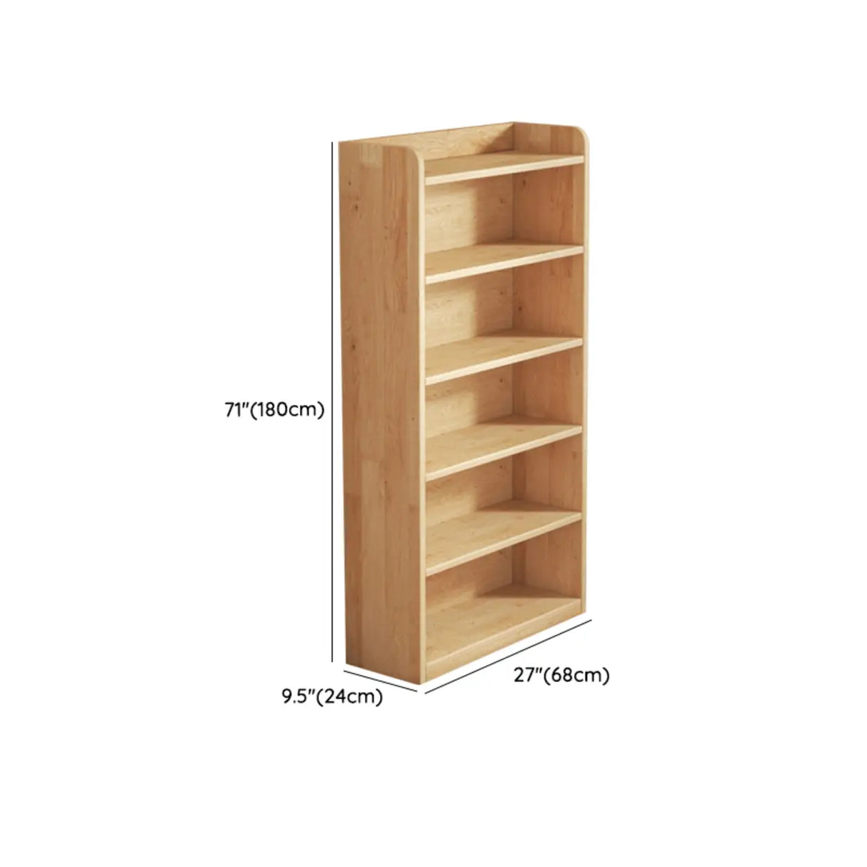 Nordic Simple Rectangular Wooden Storage Bookcase Image - 40