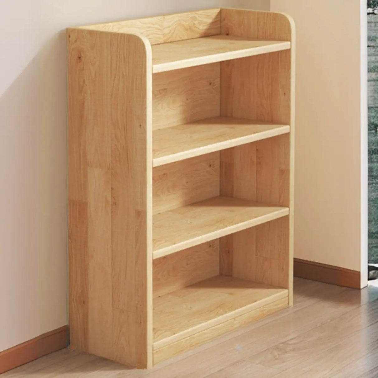Nordic Simple Rectangular Wooden Storage Bookcase Image - 9