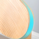 Nordic Simple Soft Seating Natural Wood Bar Stools With Back Image - 8