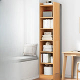 Nordic Simple Wood Closed Rectangular Narrow Bookcase Image - 29