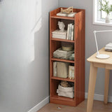 Nordic Simple Wood Closed Rectangular Narrow Bookcase Image - 4