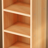 Nordic Simple Wood Closed Rectangular Narrow Bookcase Image - 8