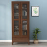 Nordic Simple Wood Finish Rubberwood Tall Bookcase Image - 5