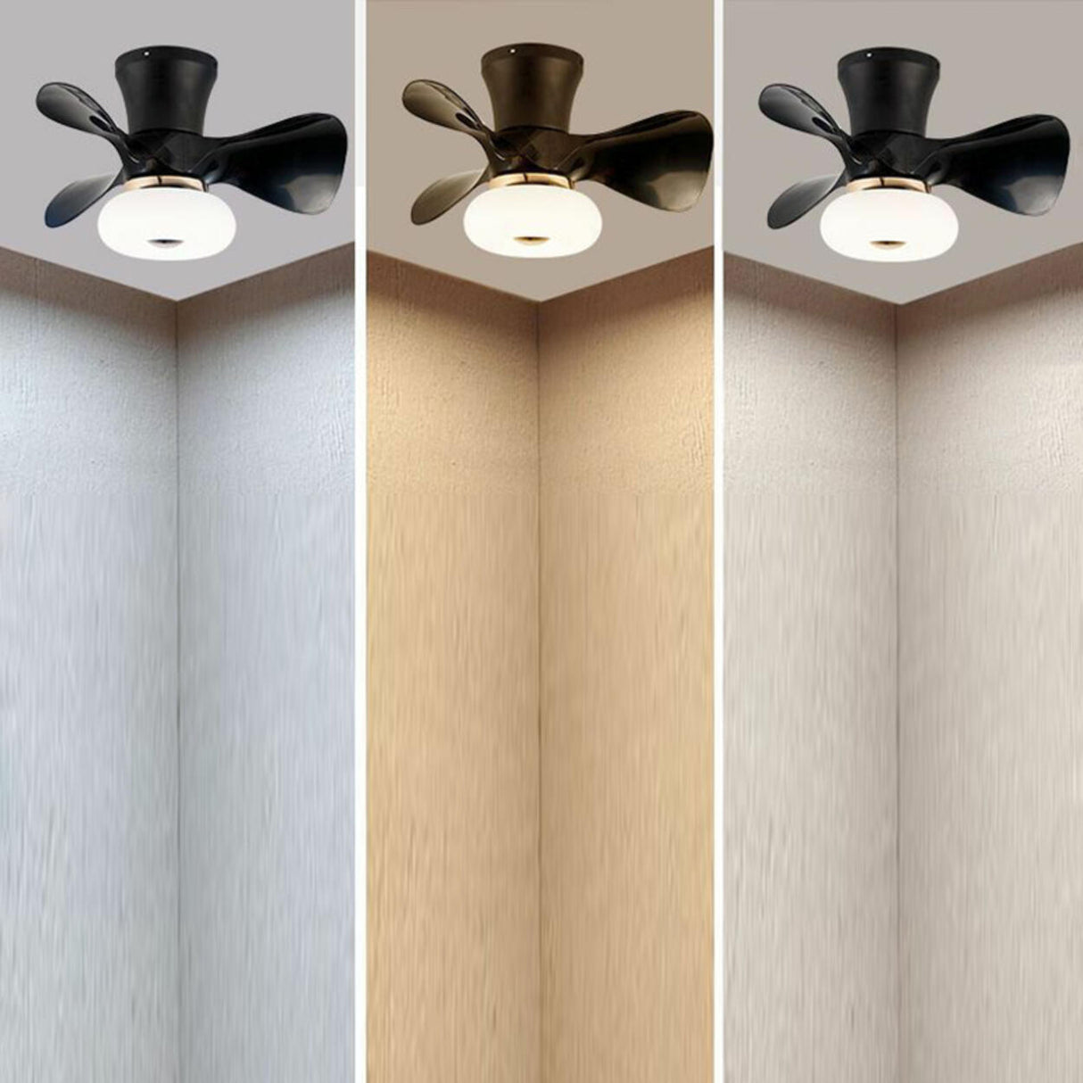 Nordic Style Mini 3 Blade Wood Ceiling Fan with Light Image - 17