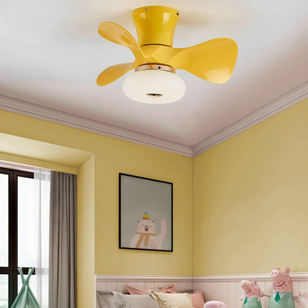 Nordic Style Mini 3 Blade Wood Ceiling Fan with Light Image - 18