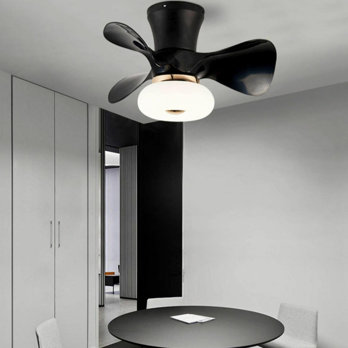 Nordic Style Mini 3 Blade Wood Ceiling Fan with Light Image - 8