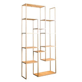 Nordic Style Open Back Geometric Wood Display Bookshelf Image - 5