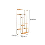 Nordic Style Open Back Geometric Wood Display Bookshelf Image - 7