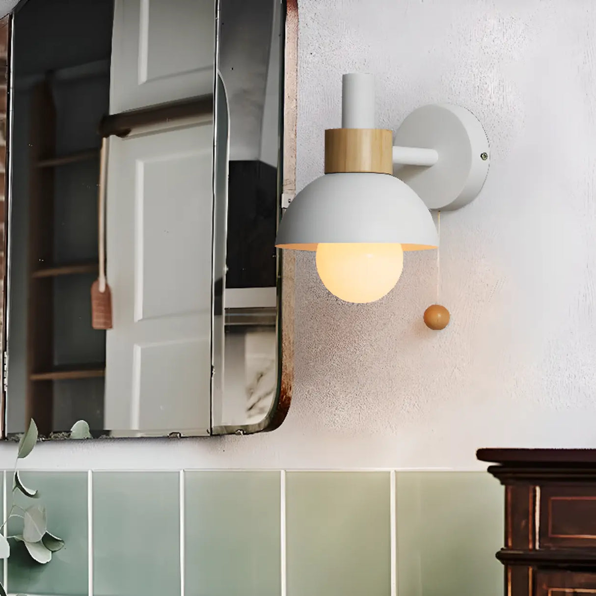 Nordic Style Wood Vanity Wall Light Fixture Image - 1