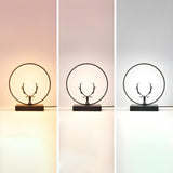 Nordic Stylish Black Antler Circle Bedroom Table Lamp Image - 10