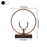 Nordic Stylish Black Antler Circle Bedroom Table Lamp #size