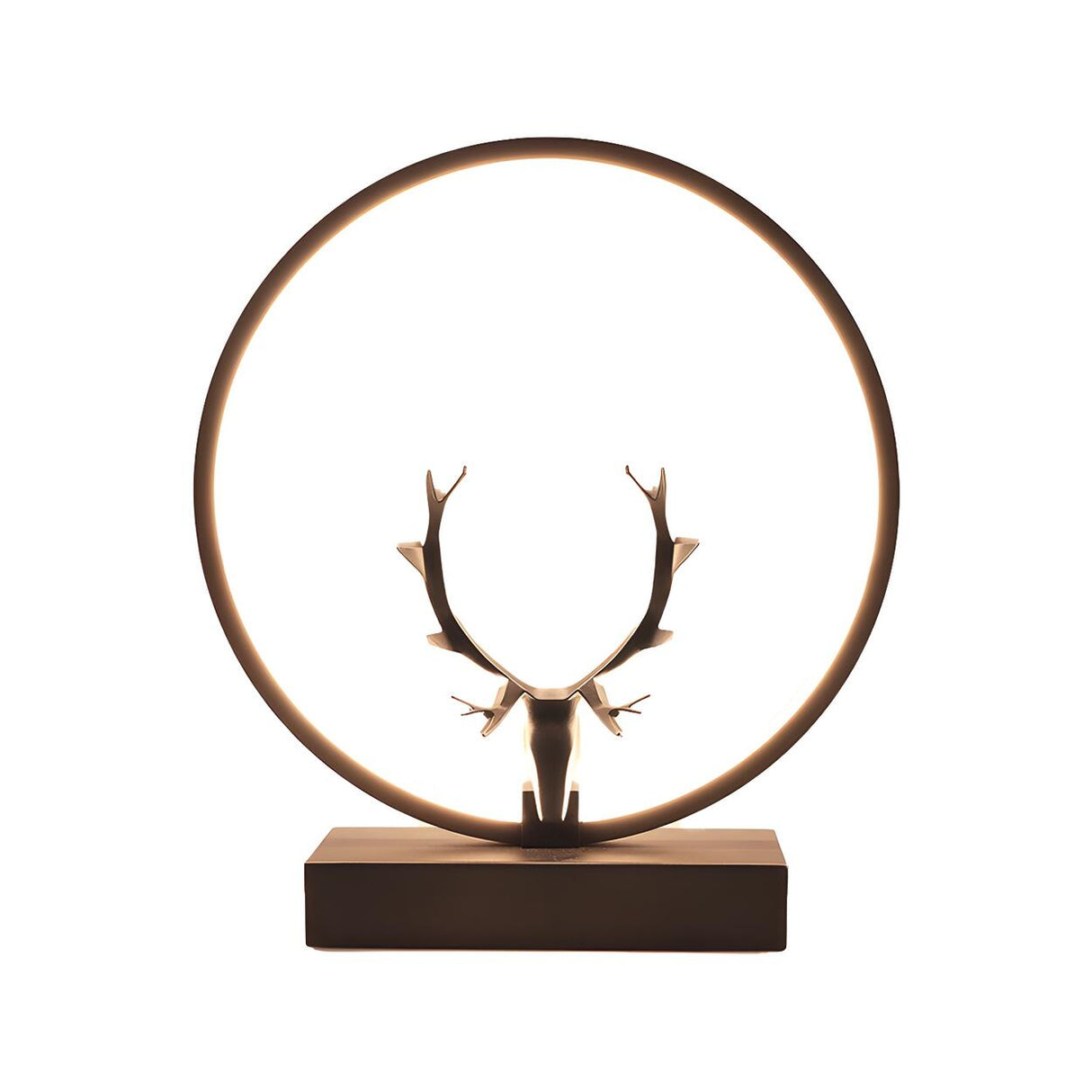 Nordic Stylish Black Antler Circle Bedroom Table Lamp Image - 5