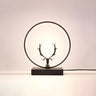 Nordic Stylish Black Antler Circle Bedroom Table Lamp Image - 7