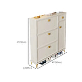 Nordic Tall Wood Hallway White Shoe Cabinet Storage Image - 36