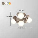 Nordic White Glass Bubble Semi-Flush Mount Ceiling Lamp Image - 29