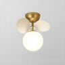 Nordic White Glass Bubble Semi-Flush Mount Ceiling Lamp Image - 3
