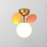 Nordic White Glass Bubble Semi-Flush Mount Ceiling Lamp Image - 6