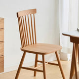 Nordic Windsor Back Wood Dining Chair Natural Cherry Image - 6