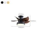 Nordic Wood Finish Minimalist Ceiling Fan with Light #size