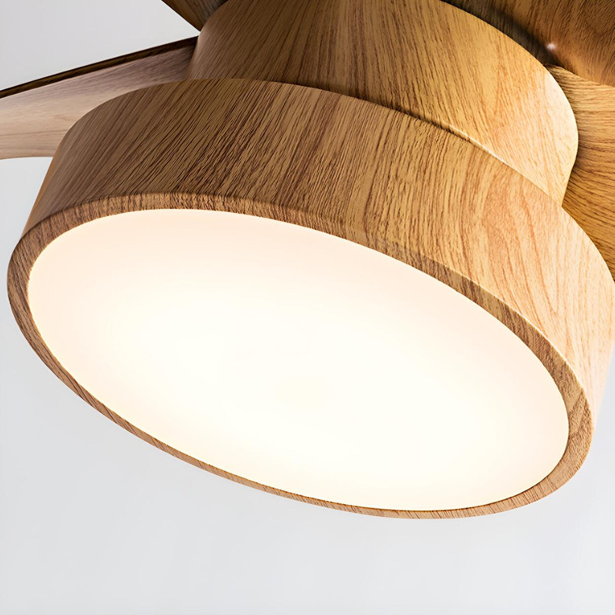 Nordic Wood Finish Minimalist Ceiling Fan with Light Image - 4