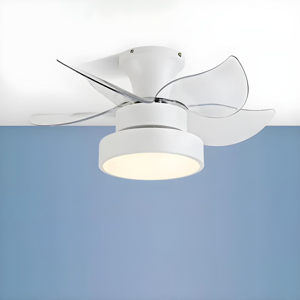 Nordic Wood Finish Minimalist Ceiling Fan with Light Image - 7