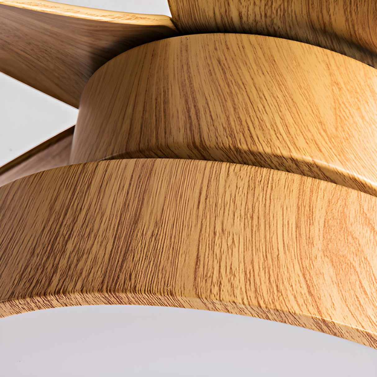 Nordic Wood Finish Minimalist Ceiling Fan with Light Image - 9