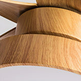 Nordic Wood Finish Minimalist Ceiling Fan with Light Image - 9