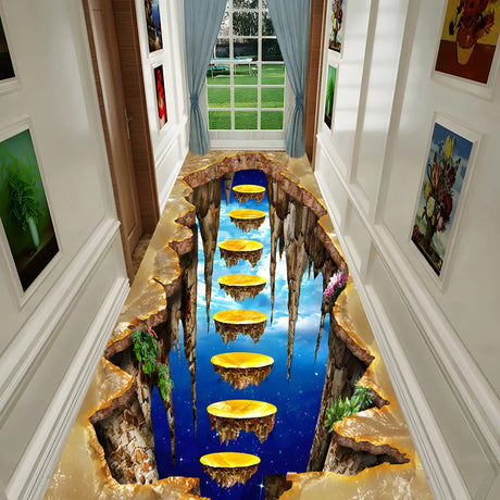 Novelty 3D Polyester Multicolor Hallway Anti-Slip Area Rug Image - 1