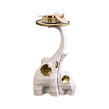 Novelty Elephant Shaped White Resin Tray Top End Table Image - 2