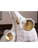 Novelty Elephant Shaped White Resin Tray Top End Table Image - 5