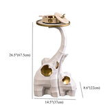 Novelty Elephant Shaped White Resin Tray Top End Table #size