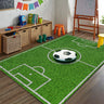 Novelty Soccer Field Pattern Polyester Green Area Rug Image - 7