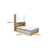 Nut-Brown King Wood Storage Bed with Mattress and Drawers Image - 10