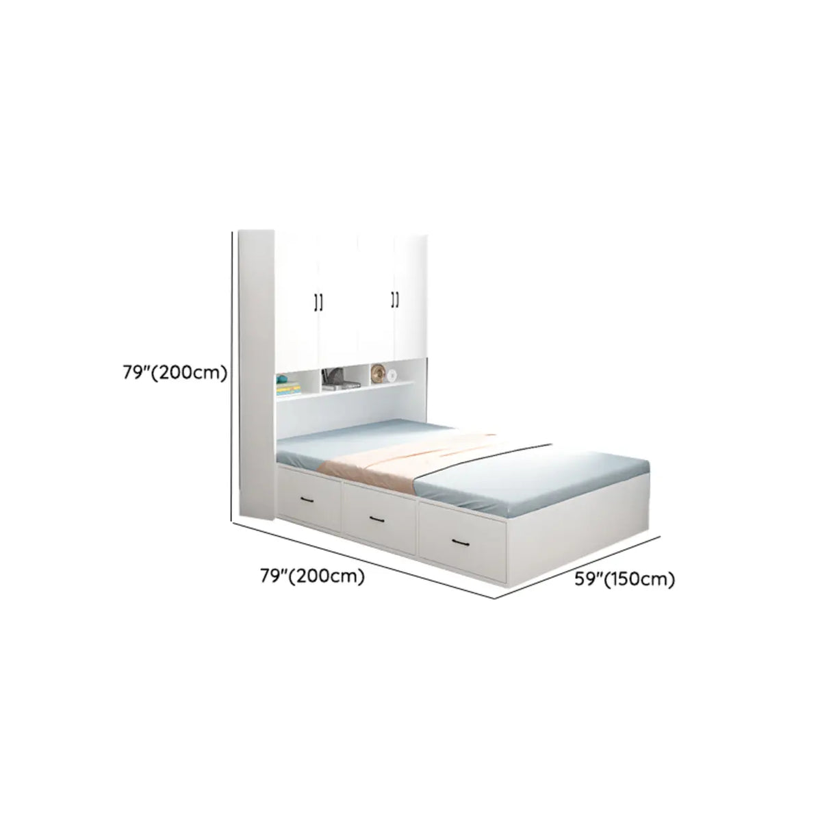Nut-Brown King Wood Storage Bed with Mattress and Drawers Image - 12