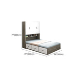 Nut-Brown King Wood Storage Bed with Mattress and Drawers Image - 14